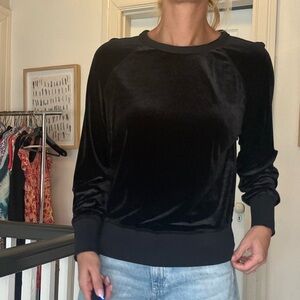 Rag & Bone Black Velvet Velour Crewneck Sweatshirt Pullover small